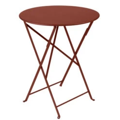 Table De Jardin 2 Personnes FERMOB Bistro Ø 60 Cm - Ocre Rouge