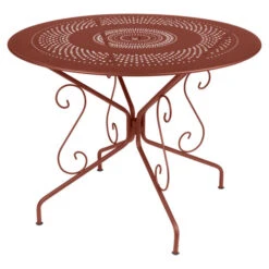 Table De Jardin 4 Personnes FERMOB Montmartre Ø 96 Cm - Ocre Rouge