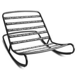 Pack Rocking Chair Rock'n'Roll Noir + Pouf Original Outdoor Rouge Fatboy -Mobilier De Jardin 103161 rocking chair fatboy rocknroll noir 2