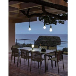 Sangle De Suspension Pour Lampe FERMOB Aplô - Carbone -Mobilier De Jardin 347047 sangle suspension lampe fermob aplo carbone ambiance 3