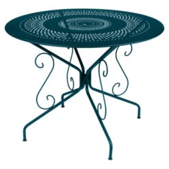 Table De Jardin 4 Personnes FERMOB Montmartre Ø 96 Cm - Bleu Acapulco