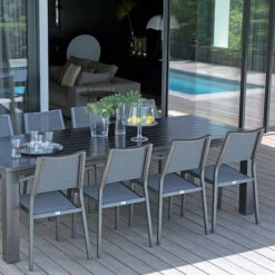 Chaise De Jardin Florence En Aluminium Et Finition Brush - ALIZE -Mobilier De Jardin chaise jardin aluminium alize florence 3