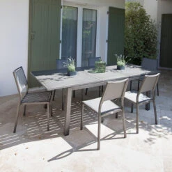 Chaise De Jardin Florence En Aluminium Et Finition Brush - ALIZE -Mobilier De Jardin chaise jardin aluminium alize florence 4