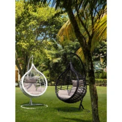 Fauteuil Œuf Suspendu Bizzotto Torres - Noir -Mobilier De Jardin fauteuil bizzotto torres blanc 3 1