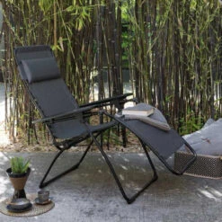 Fauteuil Relax Pliant LAFUMA Futura Batyline Duo XL - Obsidian -Mobilier De Jardin lfm3113.6897 fauteuil relax pliant lafuma futura batyline duo xl obsidian ambiance 1